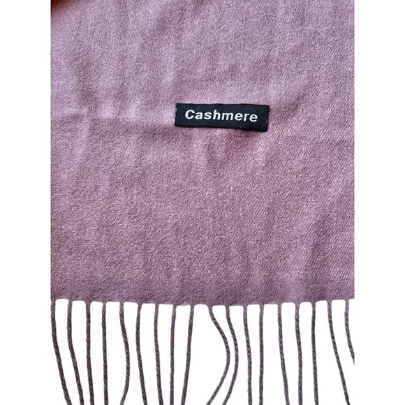 Cashmere Shawl 72”x27” With 3” Fringe Pale Plum Color For Women - Picture 2 of 2